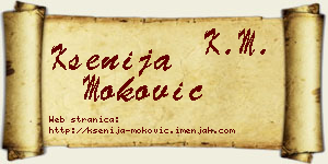 Ksenija Moković vizit kartica